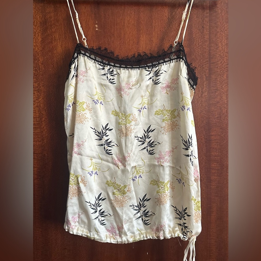 Floral Lace Trim Women's Top